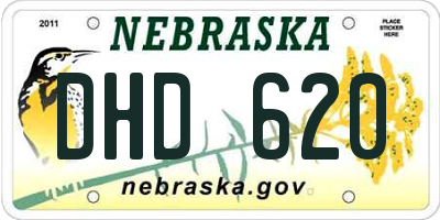 NE license plate DHD620