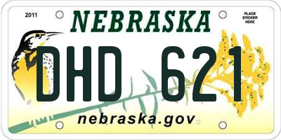 NE license plate DHD621