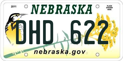 NE license plate DHD622