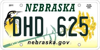 NE license plate DHD625