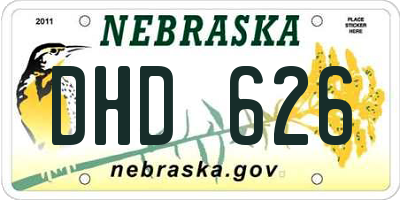 NE license plate DHD626