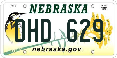 NE license plate DHD629