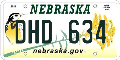NE license plate DHD634