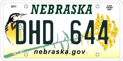 NE license plate DHD644