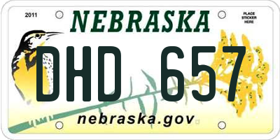 NE license plate DHD657