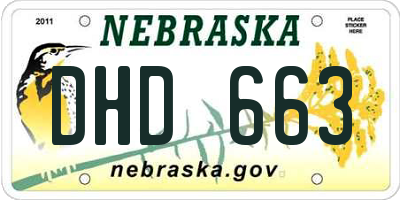 NE license plate DHD663