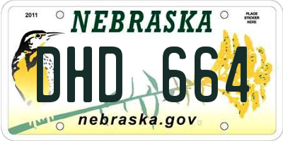 NE license plate DHD664