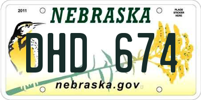 NE license plate DHD674