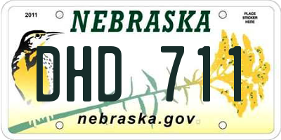 NE license plate DHD711