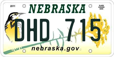 NE license plate DHD715
