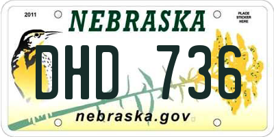 NE license plate DHD736