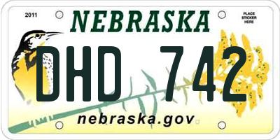NE license plate DHD742