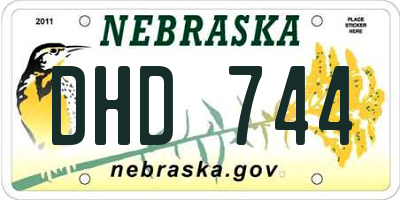 NE license plate DHD744