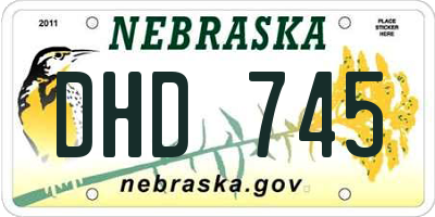 NE license plate DHD745