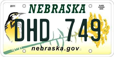 NE license plate DHD749