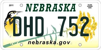NE license plate DHD752