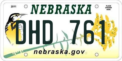 NE license plate DHD761