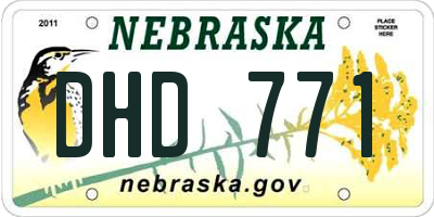 NE license plate DHD771