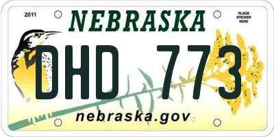NE license plate DHD773