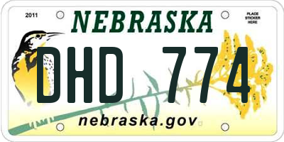 NE license plate DHD774
