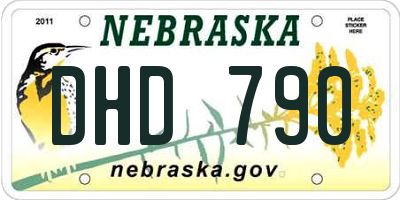 NE license plate DHD790