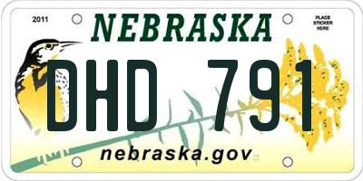 NE license plate DHD791