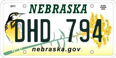 NE license plate DHD794