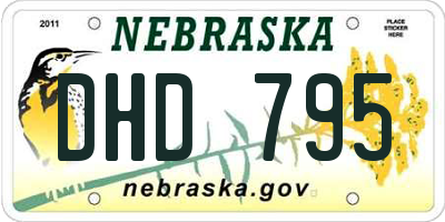 NE license plate DHD795