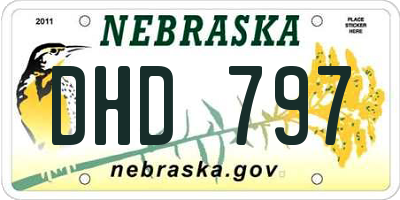 NE license plate DHD797