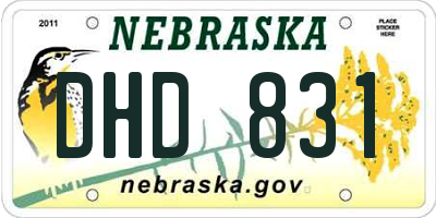 NE license plate DHD831