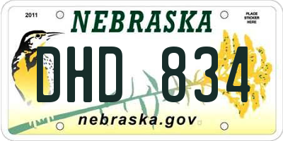 NE license plate DHD834