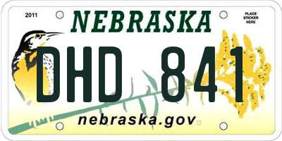 NE license plate DHD841