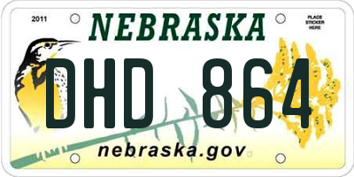 NE license plate DHD864