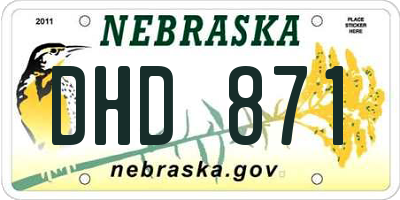 NE license plate DHD871