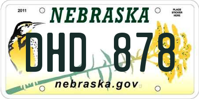 NE license plate DHD878