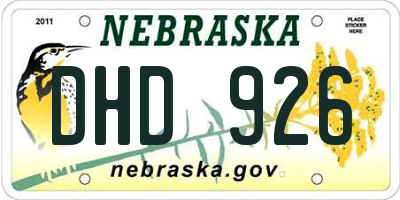 NE license plate DHD926