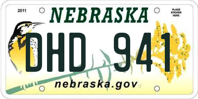 NE license plate DHD941
