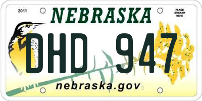 NE license plate DHD947