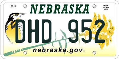 NE license plate DHD952