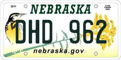 NE license plate DHD962