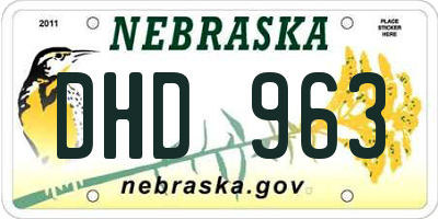 NE license plate DHD963