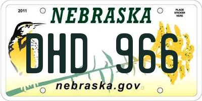 NE license plate DHD966