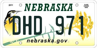 NE license plate DHD971