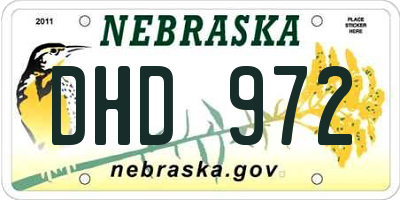 NE license plate DHD972