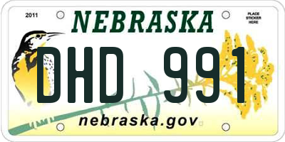 NE license plate DHD991