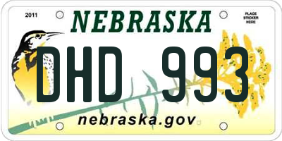 NE license plate DHD993
