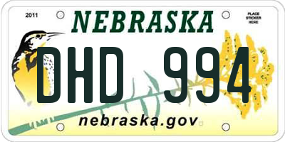 NE license plate DHD994