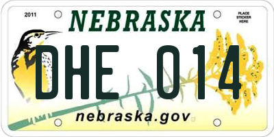 NE license plate DHE014