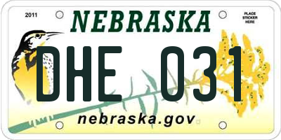 NE license plate DHE031