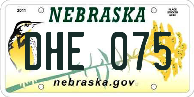NE license plate DHE075
